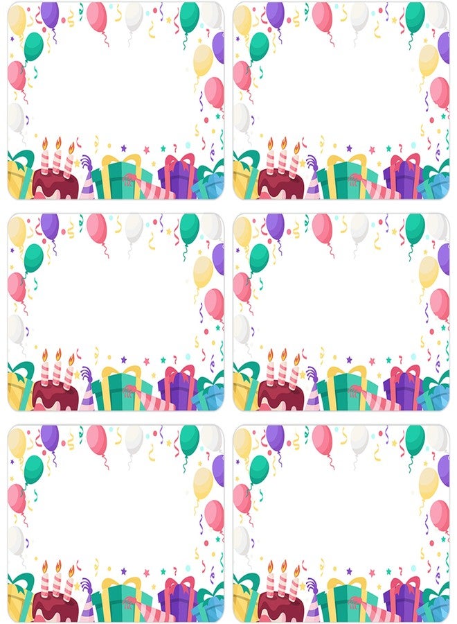 Lucleag 180PCS Birthday Name Tags Stickers, Cake Balloons Name Stickers Gift Tags Name Labels Sticker for Kids Classroom Office Students Clothes Birthday Party, 2x3 inch - Image 1